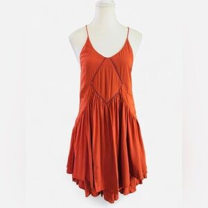 Gianni Bini Rust Flowy Babydoll Dress Size Small